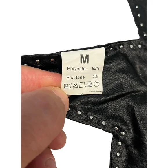 Jumisee Butterfly Top Womens Size M Black Open Back Beaded Rhinestone - Picture 7 of 10